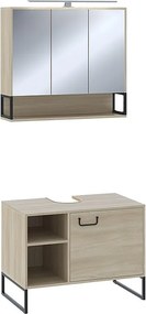 Zestaw mebli łazienkowych dąb/czarny 80x45.5x60 vionna