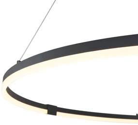 Designerska lampa wisząca czarna 120 cm z LED z 3-stopniową regulacją ściemniania - AnelloDesignerski Oswietlenie wewnetrzne