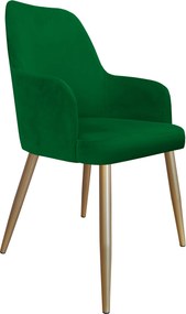 Krzesło WESTA tkanina Welur noga metalowa elegancki styl loftowy : Kolor nogi - Złota stożek, Kolor tkaniny - VELVET - MG25, Typ siedziska - Siedzisko stałe
