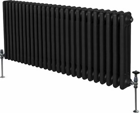Tradycyjny grzejnik 3-kolumnowy - 600 x 1192 mm - czarny