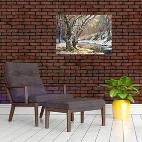 Obraz namalowanego zimowego krajobrazu (70x50 cm)