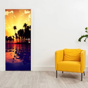 Fototapeta na drzwi - Wyspa o zachodzie Słońca (95x205cm)