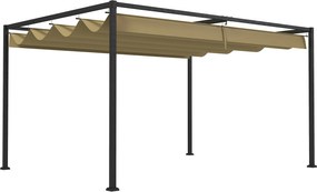 Outsunny pergola metalowa ochrona przed słońcem wodoodporna na taras balkon ogród UV odporna khaki lekka konstrukcja | Aosom PL