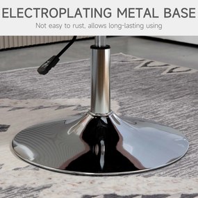 HOMCOM Obrotowy fotel biurowy, regulowany na wysokość, poliester, metal, 60 x 60 x 79-91 cm, Ciemnoszary