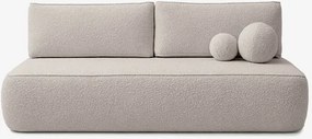 Sofa z Funkcją Spania ARVETO Kremowa Boucle Nowoczesna