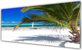 Panel Szklany Tropikalne Wybrzeże Z Palmą