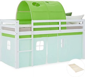 Łóżko piętrowe 90x200 cm Zielona Kabina