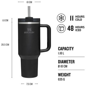 Czarny termos 1,18 l Quencher H2.O FlowState – Stanley