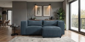 Narożnik w kształcie L Modulo, tkanina Lincoln, Ciemnoniebieski, Prawy