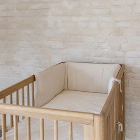 Łóżeczko z litego drewna dębowego z regulowaną wysokością 60x120 cm w naturalnym kolorze Forrest – Vipack