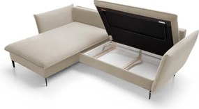 Narożnik GLOSS Lewostronny z funkcją spania, zestaw z poduszkami wolnostojący tkanina RIVIERA 38 Zielony WERSAL