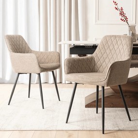 Krzesło Tapicerowane do Jadalni BRESSO 2 Beżowe Nowoczesne Loft