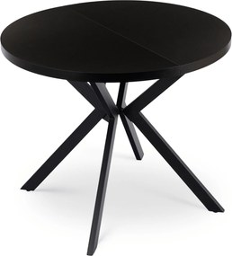 Stół Okrągły Rozkładany DORIAN 80-160 cm Czarny Nowoczesny Loft