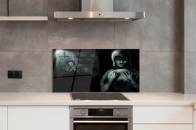 Panel szklany do Kuchni Mroczne Sylwetki