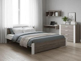 Łóżko IKAROS 180 x 200 cm, biały/dąb truflowy Stelaż: Bez stelaża, Materac: Materac Coco Maxi 20 cm