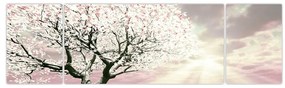 Obraz różowego drzewa (170x50 cm)