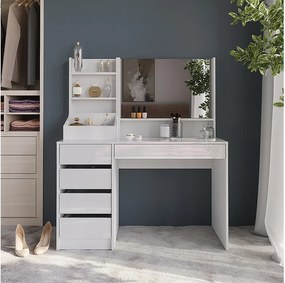 Stolik do przebierania biały/biały wysoki połysk 119.8x50.1x76 sherry