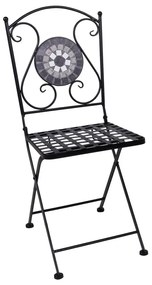 Czarny metalowy zestaw mebli ogrodowych dla 2 osób Jalua – Garden Pleasure