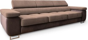 Masseno Sofa MOSINE z funkcją spania, Rozkładana sofa z regulowanymi zagłówkami - Beżowy, MONOLITH 09 + MONOLITH 29