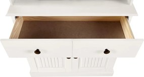 Biała witryna z litego drewna sosnowego 181x34 cm Mille – Støraa