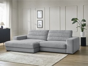 Jasnoszary aksamitny narożnik (lewostronny/z szezlongiem) Sierra – Bobochic Paris