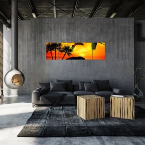 Obraz - papugi i słonie (170x50 cm)