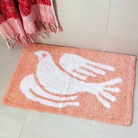 Brzoskwiniowy dywanik łazienkowy 50x80 cm White Dove – Rex London
