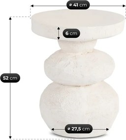 Stolik Kawowy LOVI 41 cm Krem/Beż Japandi