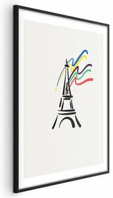 Plakat Wieża Eiffla i kolory 29,7x42 cm z ramą czarną z marginesem ARTGEIST B
