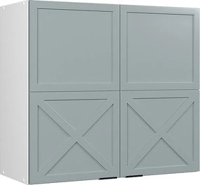 Szklana szafka kuchenna jasnoniebiesko-szary 80x34.1x72 fame-line