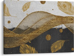 Obraz - Złote piórka (70x50 cm)