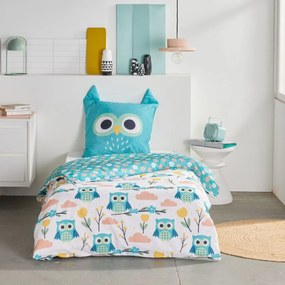 Pościel dziecięca 140x200 cm LAZY MORNING, bawełniana, poszewka z uszkami