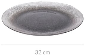 Szklany talerz płaski LAKRIS, Ø 32 cm