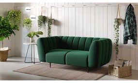 Ciemnozielona aksamitna sofa Ghado Shel, 170 cm