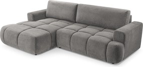 Masseno Narożnik VASTO z funkcją spania i pojemnikiem na pościel Narozniki L, Rozkładana sofa - Szary, VINCI 07