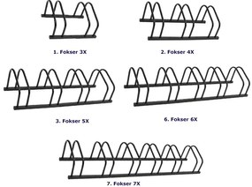 Czarny stojak na 6 rowerów typu miejskiego - Fokser 7X