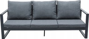 Zestaw mebli ogrodowych antracyt tarasowy 4 el. aluminiowych sofa, kanapa