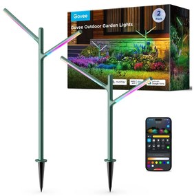 Govee-ZESTAW 2x LED RGBICWW Ściemnialna lampa zewnętrzna LED/36W/230V IP66 2700-6500K Wi-Fi
