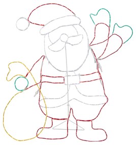 Zewnetrzna Świąteczna lampa podłogowa Święty Mikołaj 117 cm z LED i timerem IP44 - Pax Oswietlenie zewnetrzne