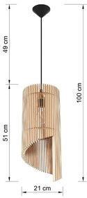 Drewniana lampa wisząca Nice Lamps Limpezia