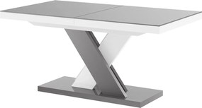 Nowoczesny stół z szarym blatem na szaro-białej nodze Xenon Lux połysk