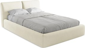 Łóżko 160 x 228 - z tkaniny szenilowej - beżowy - HOKU