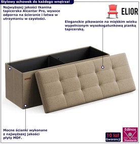 Duża prostokątna pufa tapicerowana jasny taupe - Ebro 3X