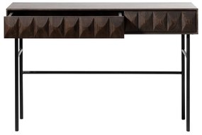 Ciemnobrązowa konsola z blatem w dekorze dębu 39x117 cm Latina – Unique Furniture
