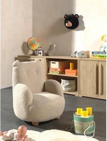 Beżowy fotel dziecięcy z materiału bouclé Rocky – Vipack