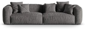 Szara aksamitna sofa modułowa 320 cm Martina – Micadoni