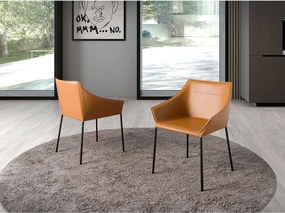 Brązowe krzesło ze sztucznej skóry 4144 ANGEL CERDA