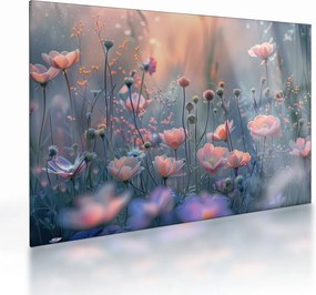 Obraz na szkle - Kwiaty w pastelowych kolorach (70x50 cm)