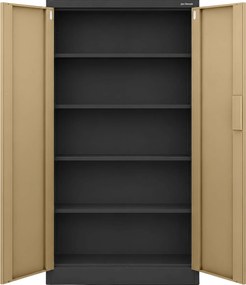 Biurowa szafa metalowa z zamkiem na szyfr antracytowa / orzech: Eco Design DANIEL, 900 x 1850 x 400 mm