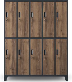 Szafa socjalna 10-drzwiowa Eco Design Bartek 136x45x172 cm antracyt/orzech